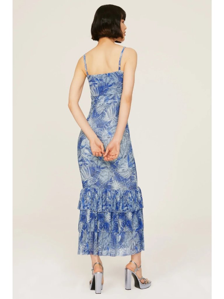 Mia Vesper Frond Mermaid Dress In Blue Small Womens Maxi Long Gown Cocktail — image 2 of 8